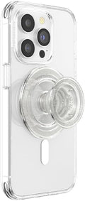 PopSockets Phone Grip for MagSafe, Magnetic Holder- Clear Glitter | Removable, For Kindle / Android / iPhone, With Magnet, Glitter, Sparkle, Sparkly, Clear, Translucent