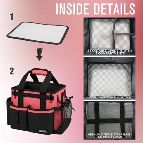 SCAVATA Compact Wearable Cleaning Caddy with Handle & Shoulder Straps