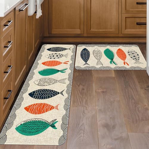 Kitchen Rugs and Mats Set of 2,Floor Mats for Home Kitchen Decor Mat