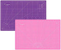 Headley Tools 18"x12" Thickened Self Healing Cutting Mat, A3 Rotary Cutting Sewing Mat for Crafts, Double Sided 5-Ply Table Cutting Board for Fabric Quilting Art Hobby Project, Pink/Purple