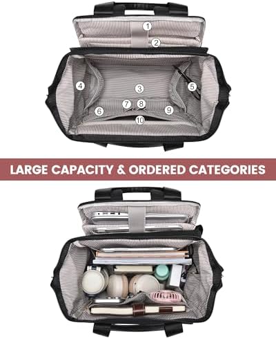 LOVEVOOK 17.3 Inch Laptop Backpack for Women, Large Capacity Travel Backpack with Organizer Bag, Waterproof Carry on Backpack Work Bag with USB Port, Teacher Nurse Backpack Purse, 2PCS
