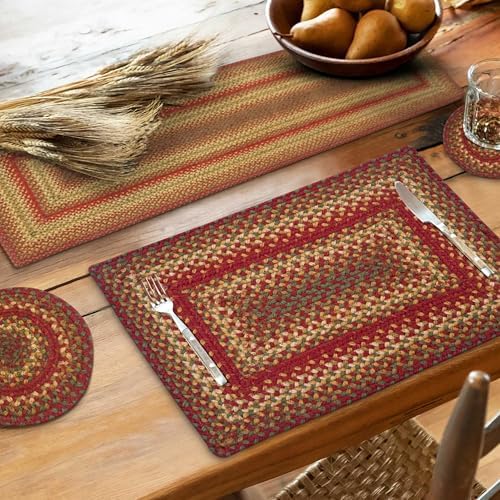 Homespice Cider Barn Jute Braided Table Runner, Rect 8x28 Set of 2
