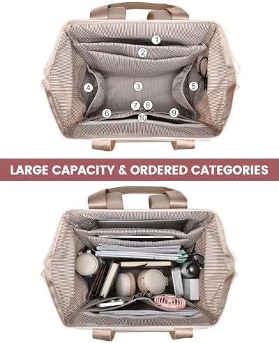 LOVEVOOK 18 Inch Laptop Backpack for Women, Large Capacity Travel Backpack with Organizer Bag, Waterproof Carry on Backpack Purse Work Bag with USB Port for College Teacher Nurse, 2PCS