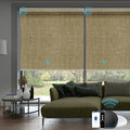 SmartWings Motorized Smart Roller Shades, 100% Blackout Vigor Wheat