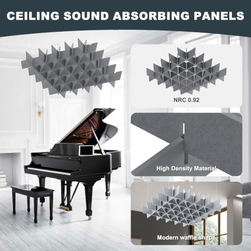 Acoustic Ceiling Panels Sound Absorbing Panels, Lattice Gray