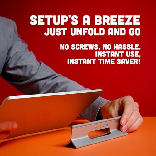 Steepy Portable Laptop Stand for Desk Adjustable Height, 13-17 Inch Devices