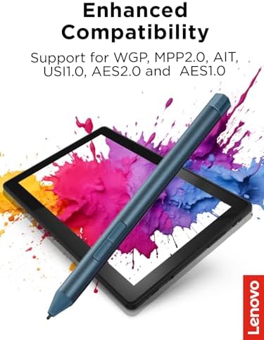 Lenovo Digital Pen 3 for Laptops, Supports Multiple Protocols, Advanced Tilt Recognition, Tidal Teal