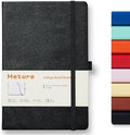 Heture Hardcover Notebooks, A5 Lined Journals Notebook for Writing 160 Pages, 8.2 x 5.5 inch, Classic Ruled Notebooks for College/Work/Travel (Black, 1 Pack)