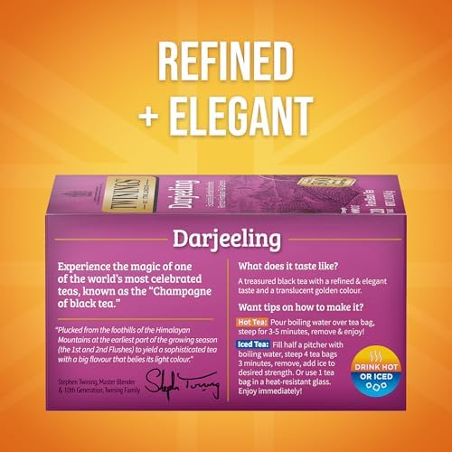Twinings Darjeeling Himalayan Black Tea Bags, 20 CT Box (6 Pack)