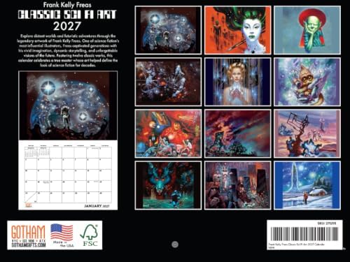 Frank Kelly Freas Sci Fi Art Calendar 2027 Monthly | American Made In The USA