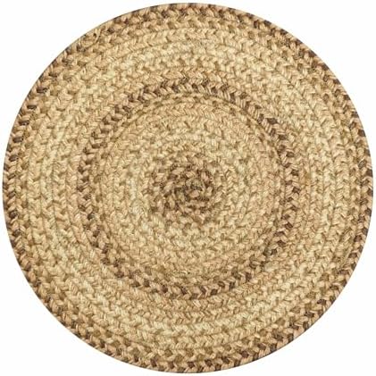 Homespice Cookie Dough Jute Braided Placemats, Round 15" Set of 6