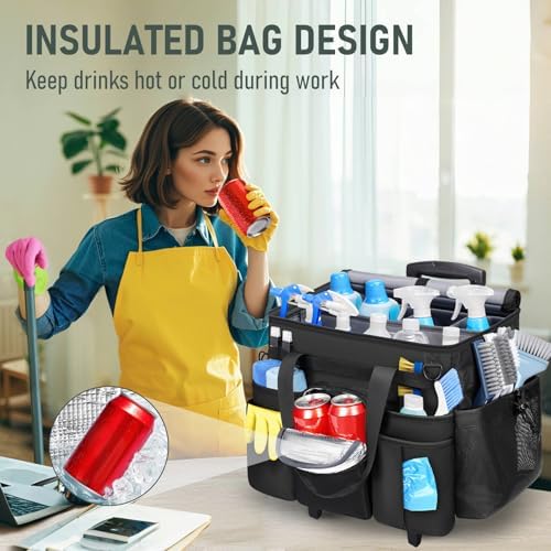 Ytonet XXL Rolling Cleaning Caddy, Large Cleaning Caddy with Wheels