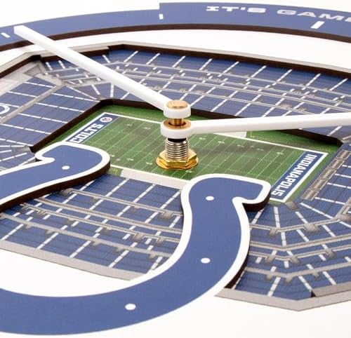 YouTheFan NFL Indianapolis Colts StadiumView 3D Wall Clock