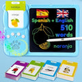 Writing Tablet with Bilingual Flash Cards for Kids, Spanish Blue