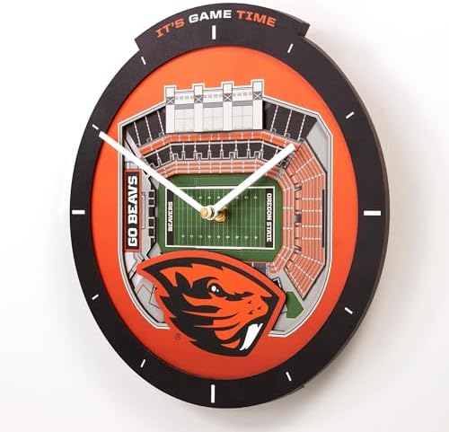 YouTheFan NCAA Oregon State Beavers StadiumView 3D Wall Clock