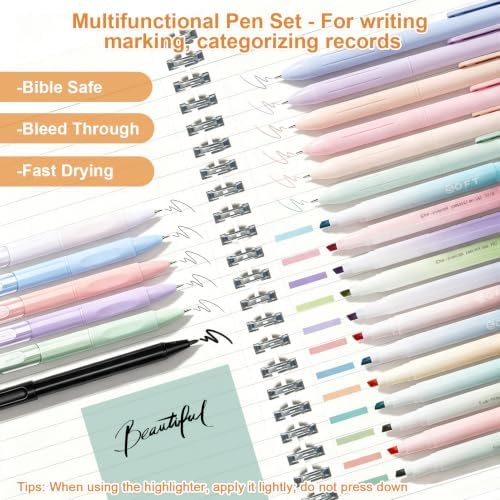 Bible Study Supplies, 50 Pack Bible Journaling Kit for Women with Tabs, Highlighter Set,Notebook , Pen Case and Storage Bag,No Bleed Annotation Kit for Christian Gifts (50PCS, Red Strawberry)