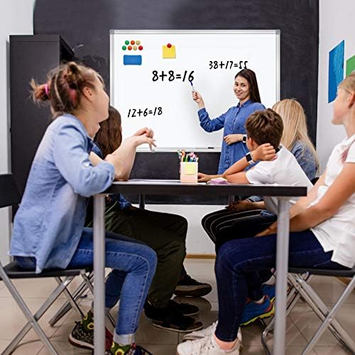 Dry Erase Board for Wall Aluminum Presentation Magnetic Whiteboard with Long Pen Tray, Wall-Mounted White Board for School, Office and Home (40"x30")