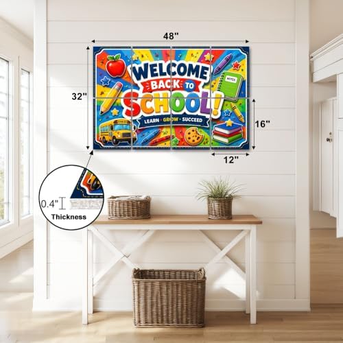 8 Pack Art Acoustic Panels Sound Absorbing Colorful Back to School Chalkboard School Supplies Bus Decorative Soundproof Wall Panels Self Adhesive for Home Recording Studios 48"x32"