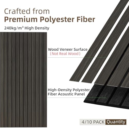 TO-TH Acoustic Panels Wood Look Noise Dampening Panel 10Pack, Rustic Walnut