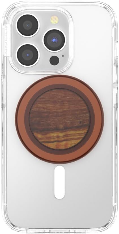 PopSockets Phone Grip for MagSafe, Magnetic Holder- Olive Wood | Removable, For Kindle / Android / iPhone, With Magnet, Brown, Plain, Cream, Beige, Summer Spring