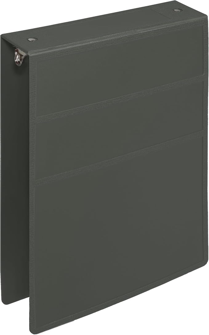 Carstens 2-Inch Heavy Duty 3-Ring Binder - Top Opening, Charcoal Gray, Durable Plastic, Precision No-Gap Rings, Waterproof Cover, No Pockets, Holds 300 Letter Sheets, BPA-Free, Made in USA (5871-3R)