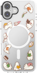 PopSockets iPhone 16 Plus Phone Case with MagSafe, Wireless Charging Compatible, Bookish - Spooky Book Club Clear