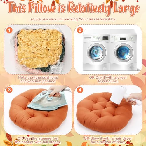 Fumete 12 Pcs Round Floor Pillows Cushions Seating 16 x 16 Inches Floor Round Cushions for Kids Toddlers Flexible Reading Chair Pillows for Classroom Home School Playing Supplies(Warm Color)