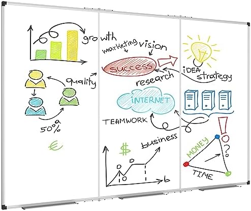XBoard Magnetic Whiteboard 72 x 48 Inch, 6'x4' Dry Erase Board with Aluminum Frame | Foldable Wall-Mounted Whiteboard for Home Office, Classroom, Conference Room