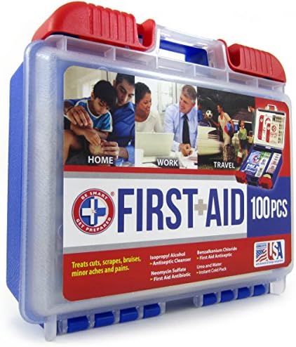Apollo Tools Original 39 Piece General Household Tool Set in Toolbox Storage Case & Be Smart Get Prepared 100 Piece First Aid Kit: Clean, Treat, Protect Minor Cuts, Scrapes. Home, Office, Car, School