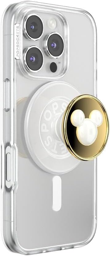 PopSockets Phone Grip for MagSafe, Magnetic Holder- Pearl Mickey | Removable, For Kindle / Android / iPhone, With Magnet, Disney, Mickey Mouse, Minnie, Enamel, Designs