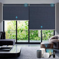 SmartWings Motorized Smart Roller Shades, 100% Blackout Eclipse Denim
