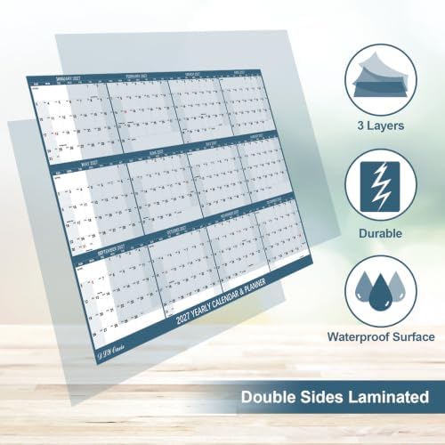 32" x 48" 2027 Wall Calendar 12 Month, Rolled Wet & Dry Erase Calendar