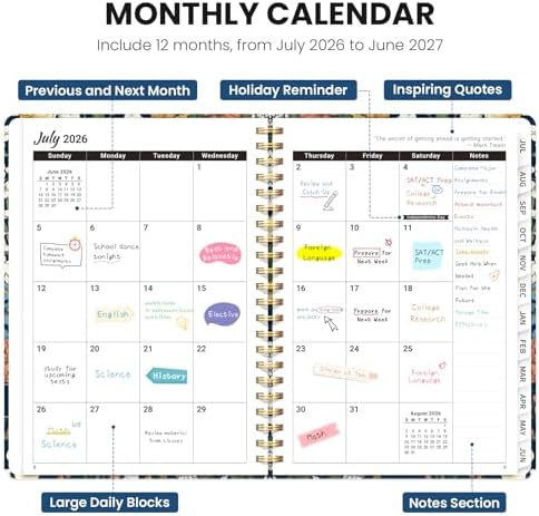 ZOTIA Planner 2026-2027 Weekly & Monthly Calendar Planner Jul 2026-Jun 2027