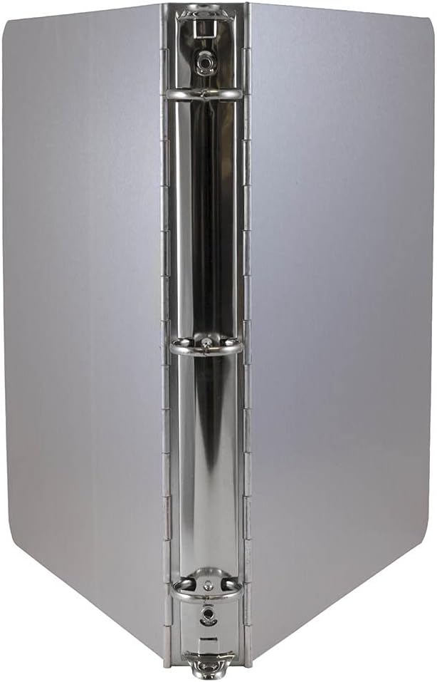 JAM PAPER Aluminium 1 inch Binders - Silver 3 Ring Aluminum Binder - Sold Individually