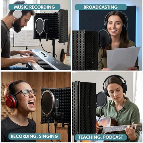 Microphone Stand With Isolation Shield,Recording Studio Equipment