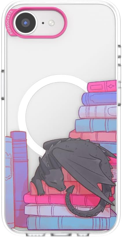 PopSockets iPhone 16/17E Phone Case with MagSafe- Curled Up & Cozy | Magnetic, Wireless Charging, Camera & Drop Protection, Dragon