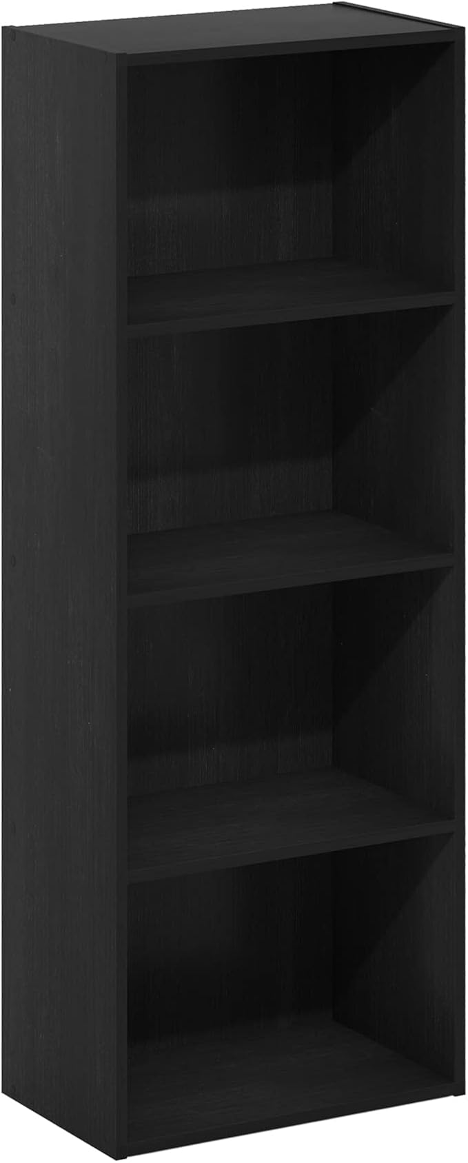 Furinno LUDER 4-Tier Book Shelf, Open Shelves Bookshelf, Blackwood | 9 x 15.6 x 41.7, Closed Back, Modern Bookcase, for Living Room, Bedroom, Home Office