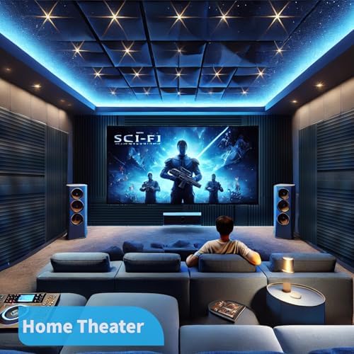 Art3d 4-Pack High-Density Wedge Design Acoustic Foam Panels, 48 x 24 x 2 in