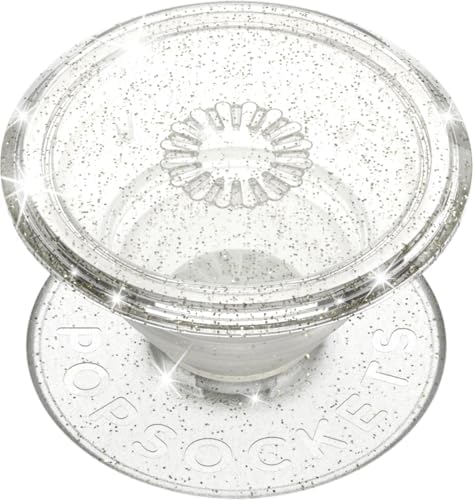 PopSockets Adhesive Phone Grip, Holder- Clear Glitter