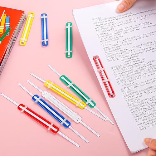 Metal File Fastener, 100 Pcs Metal and Plastic 3.5 Inch 2 Hole Paper Clips for Loose-Leaf and Office (100)