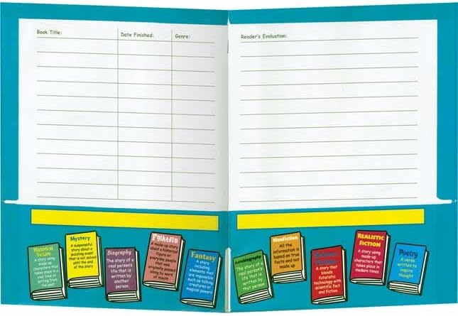 Really Good Stuff Reading Reference 4-Pocket Folder Intermediate, 12 Pack