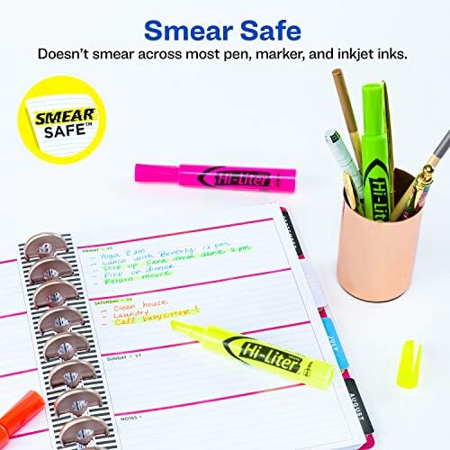 AVERY Hi-Liter Desk-Style Highlighters, Smear Safe Ink, Chisel Tip, 4 Assorted Color Highlighters (24063), (Pack of 3)