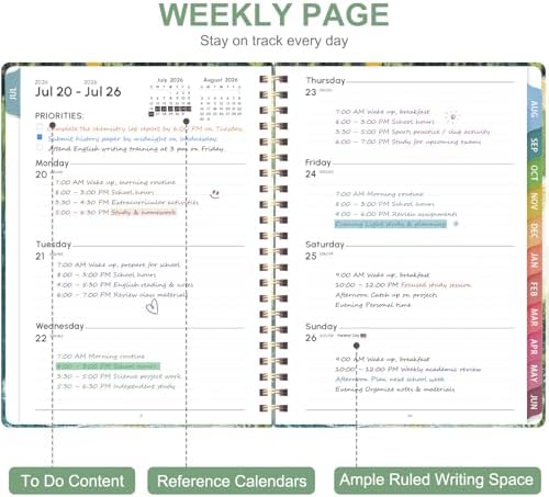 Planner 2026-2027, Weekly and Monthly Academic Planner, July 2026 - June 2027, Hardcover Calendar Agenda Book for School Year Planning, School Supplies for Teacher and Student, Letter Size(8.5'' x 11'')