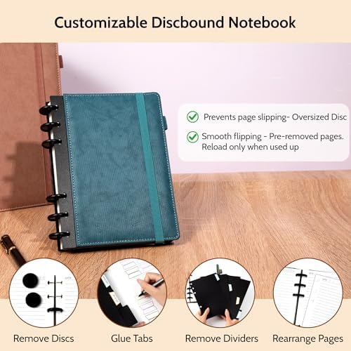 Yoment Refillable Journal Notebooks for Work, Journal for Women Men,Blue