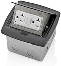 Leviton Pop-Up Floor Box with 20 Amp, Tamper-Resistant Self-Test GFCI Outlet, PFGF2-MB, Black