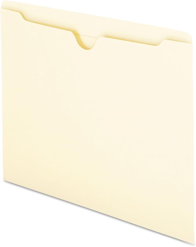 Smead File Jacket, Reinforced Straight-Cut Tab, Flat-No Expansion, Letter Size, Manila, 100 per Box (75500)