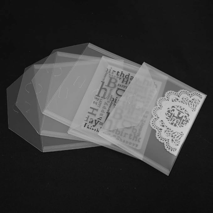 Large Stamp & Die Storage Pockets Resealable Clear Plastic Seal Bags Storage Case for Cutting Dies Stencil Album Stamp Crafts for DIY Scrapbooking Paper Card Craft Cutting Dies for Card Making