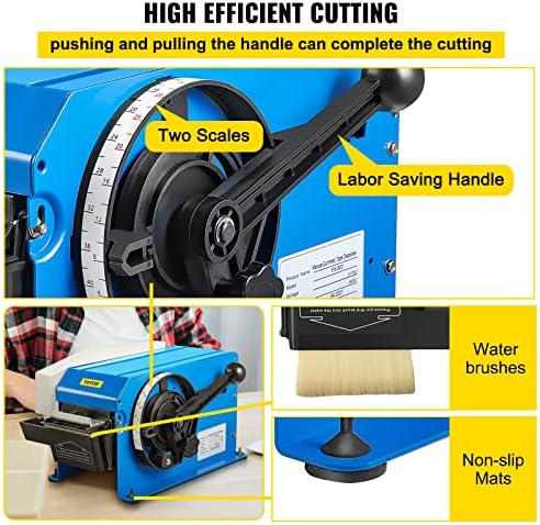 VEVOR Water-Activated Tape Dispenser, Maximum 39.4" x 3.94" Tape, Adjustable Length, Width & Water Level, Manual Tape Dispenser w/Water Brush, Carton Packaging for Express Box, Gift Box