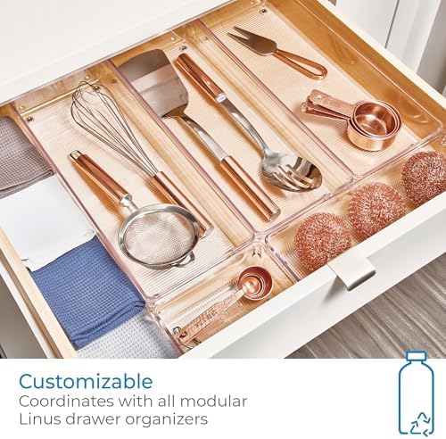 iDesign 5-Piece Kitchen Drawer Organizer Set, Clear