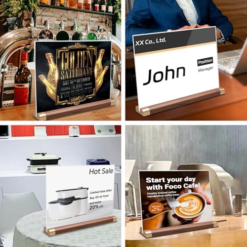 Acrylic Sign Holder 8.5 x 11, 3 Pack Double-Side Horizontal T-Shape